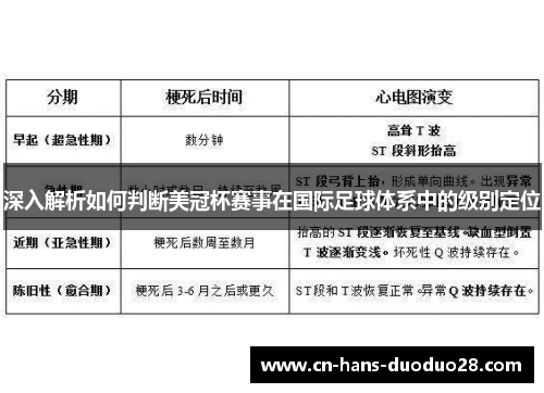 深入解析如何判断美冠杯赛事在国际足球体系中的级别定位