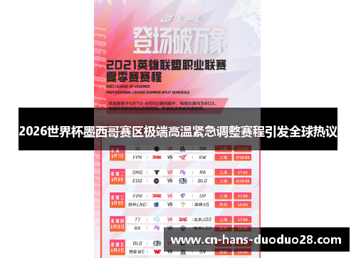 2026世界杯墨西哥赛区极端高温紧急调整赛程引发全球热议